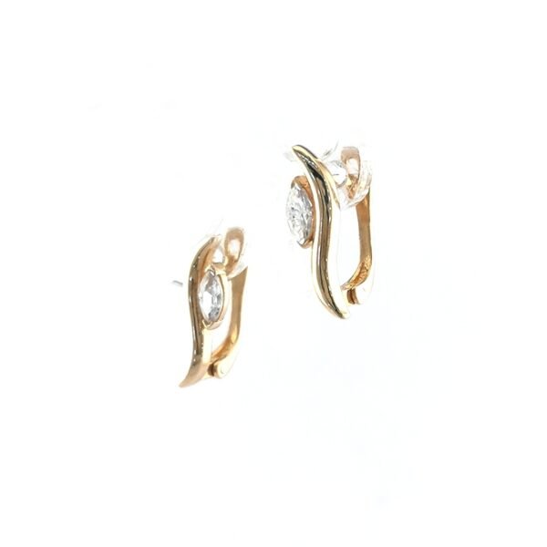 Auksiniai auskarai su cirkoniu | Juvelyrika Baltijos Perlas |