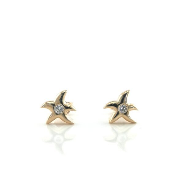 Auksiniai auskarai su cirkoniu žvaigžtutės | Juvelyrika Baltijos Perlas |