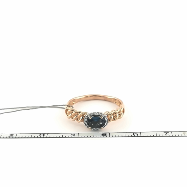 Auksinis žiedas su briliantais ir Blue London cirkoniu | Juvelyrika Baltijos Perlas |