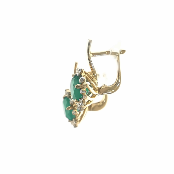 Auksiniai auskarai su smaragdu | Juvelyrika Baltijos Perlas |