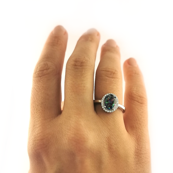 Sidabrinis žiedas su mistiniu topazu | Juvelyrika Baltijos Perlas |