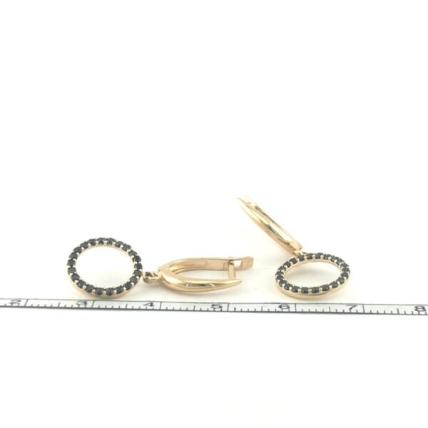 Auksiniai auskarai su juodu cirkoniu | Juvelyrika Baltijos Perlas |